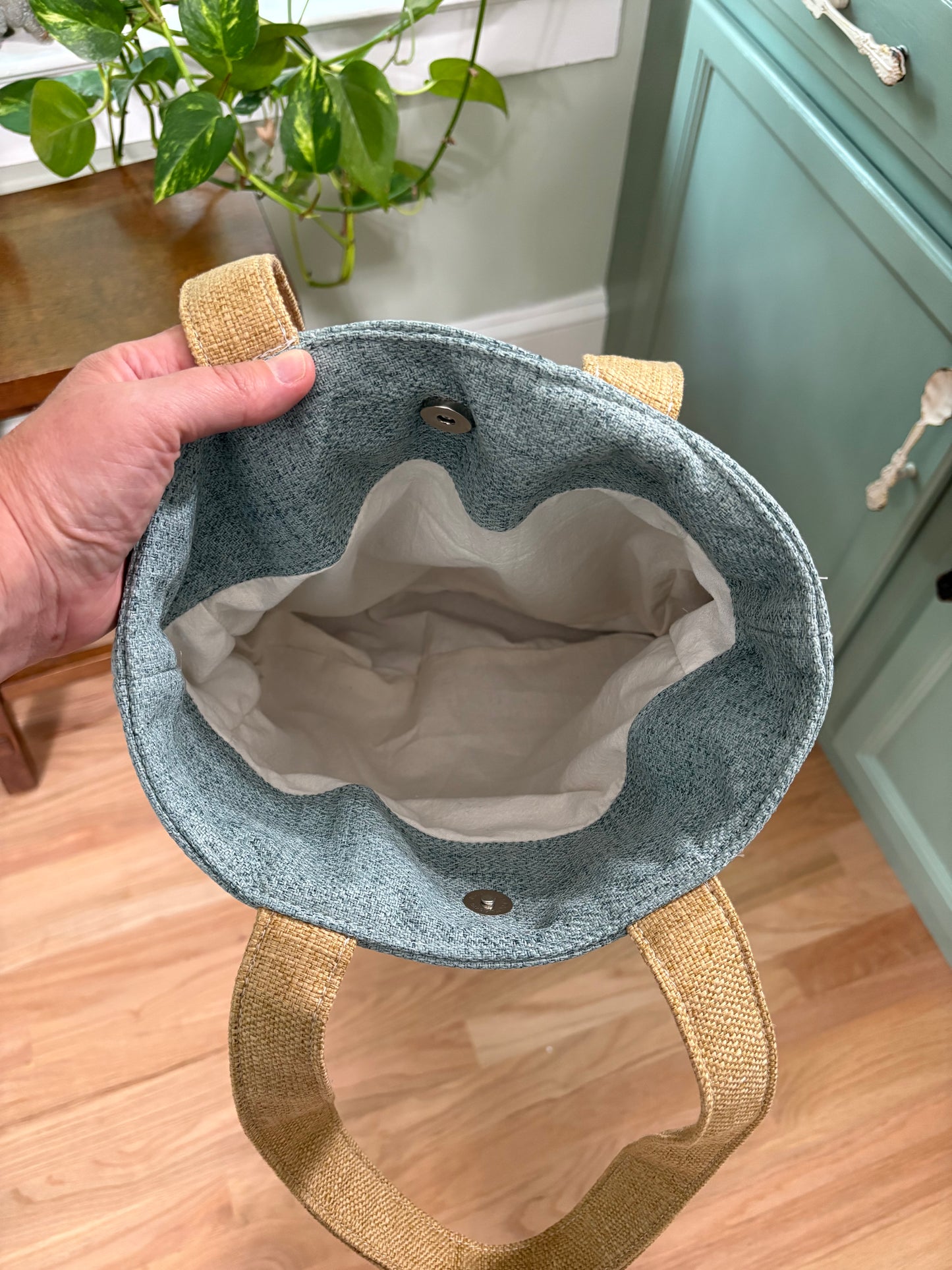 Shoulder bag made from upholstery samples