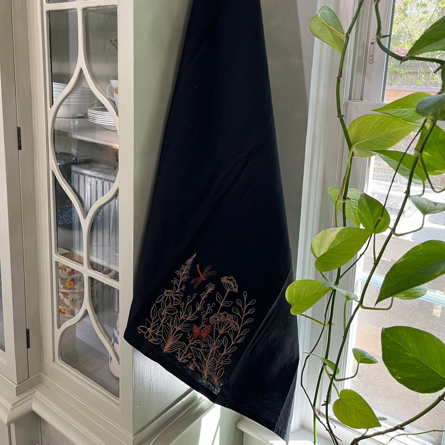 Kitchen Towel - Wildflowers, butterfly, and Dragonfly