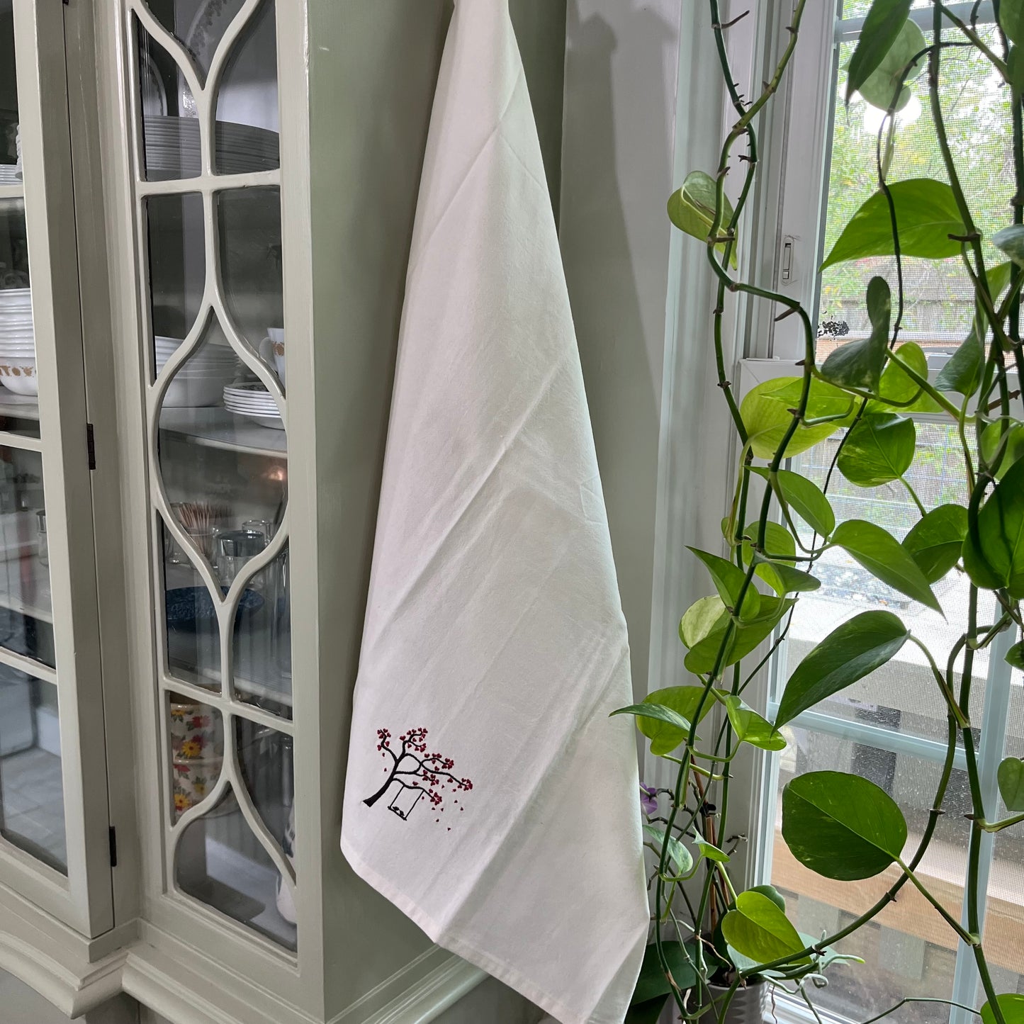 Kitchen Towel - Love Birds on a Swing
