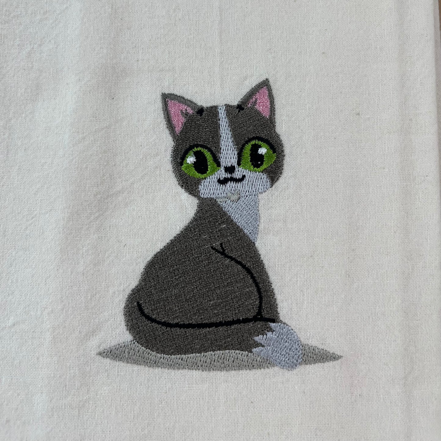 Kitchen Towel - Cute Grey Cat