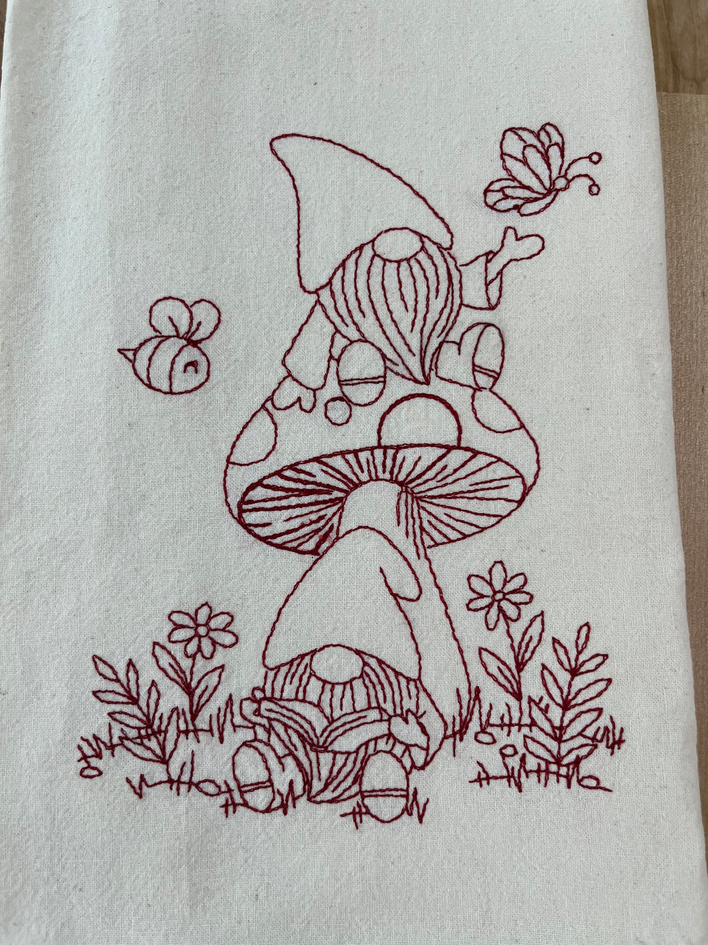 Kitchen Towel - Gnomes and Mushroom