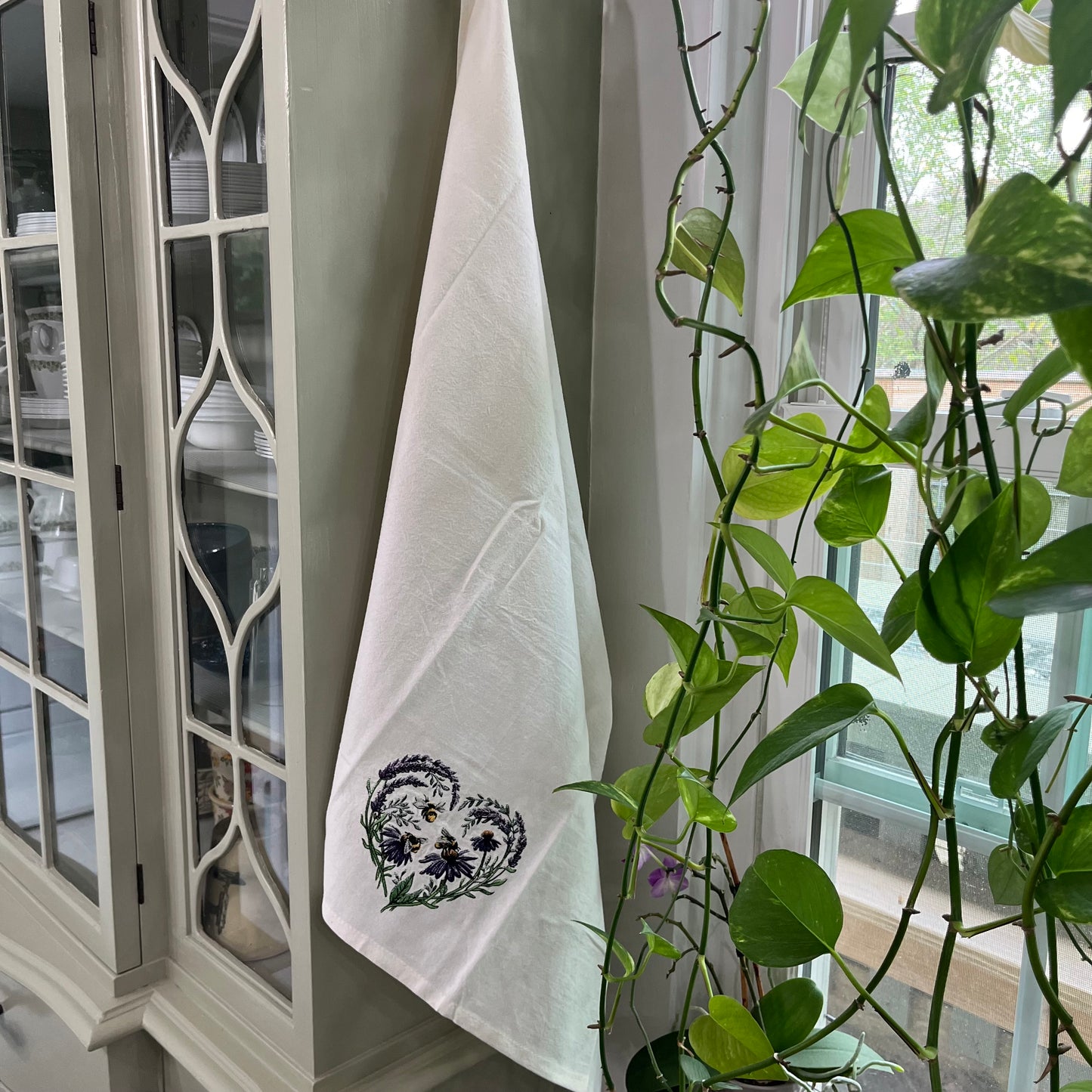 Kitchen Towel - Buzzing Blossoms Heart