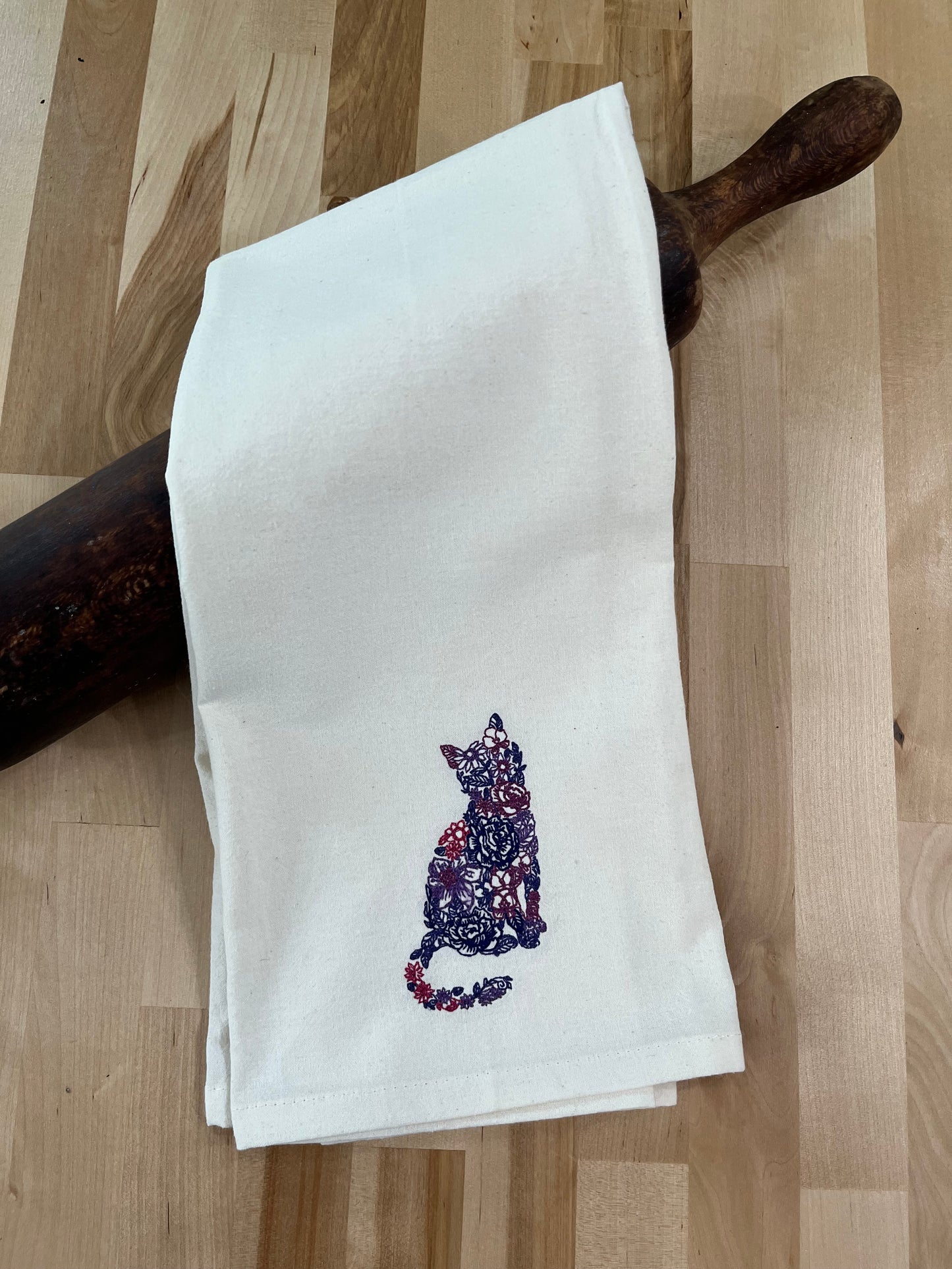 Kitchen Towel - Floral Cat