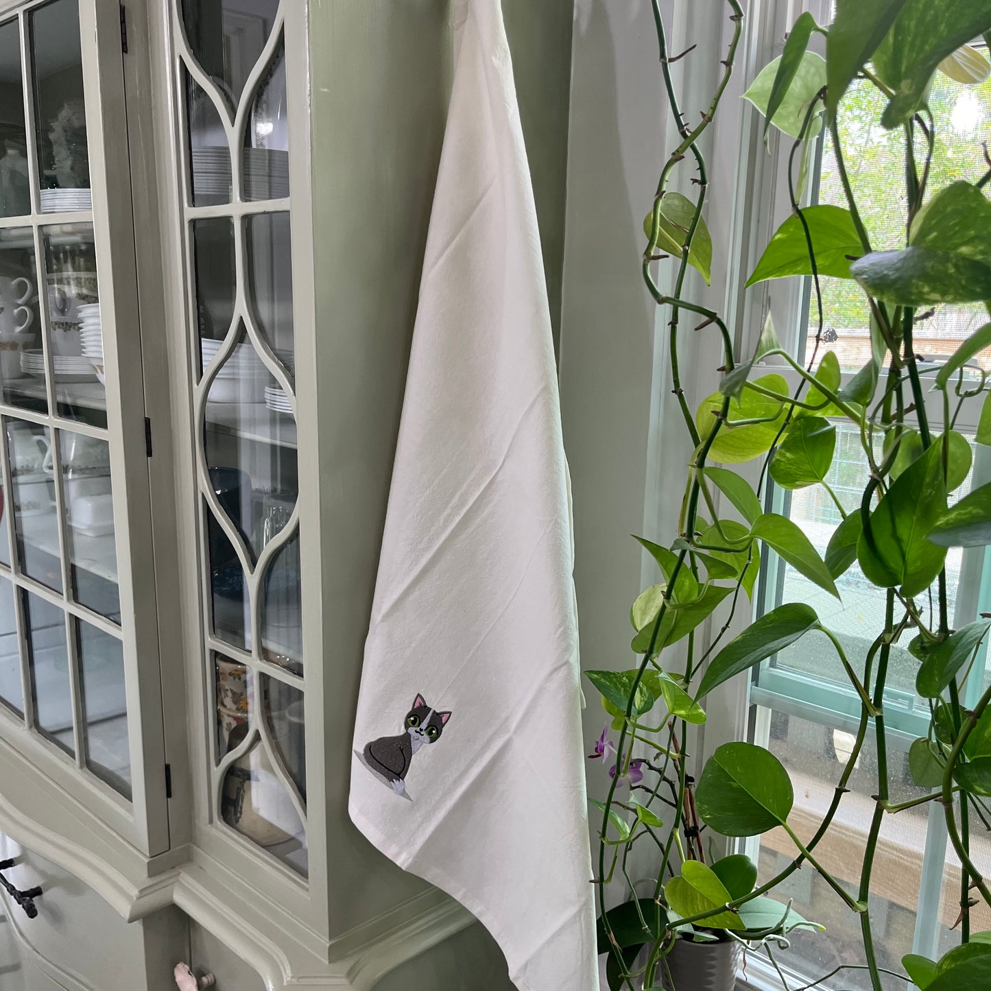 Kitchen Towel - Cute Grey Cat
