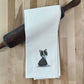 Organic Kitchen Towel - Cute Grey Cat