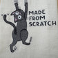 Made from Scratch Kitty embroidered on kitchen towel