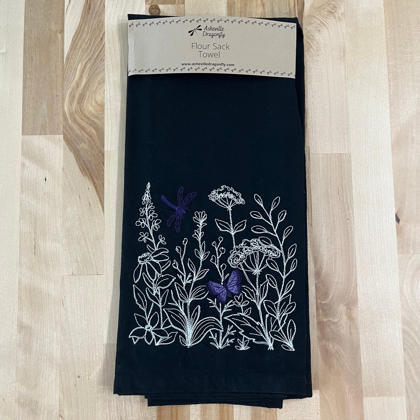 Kitchen Towel - Wildflowers, butterfly, and Dragonfly