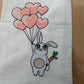 Kitchen Towel - Cute bunny holding balloons
