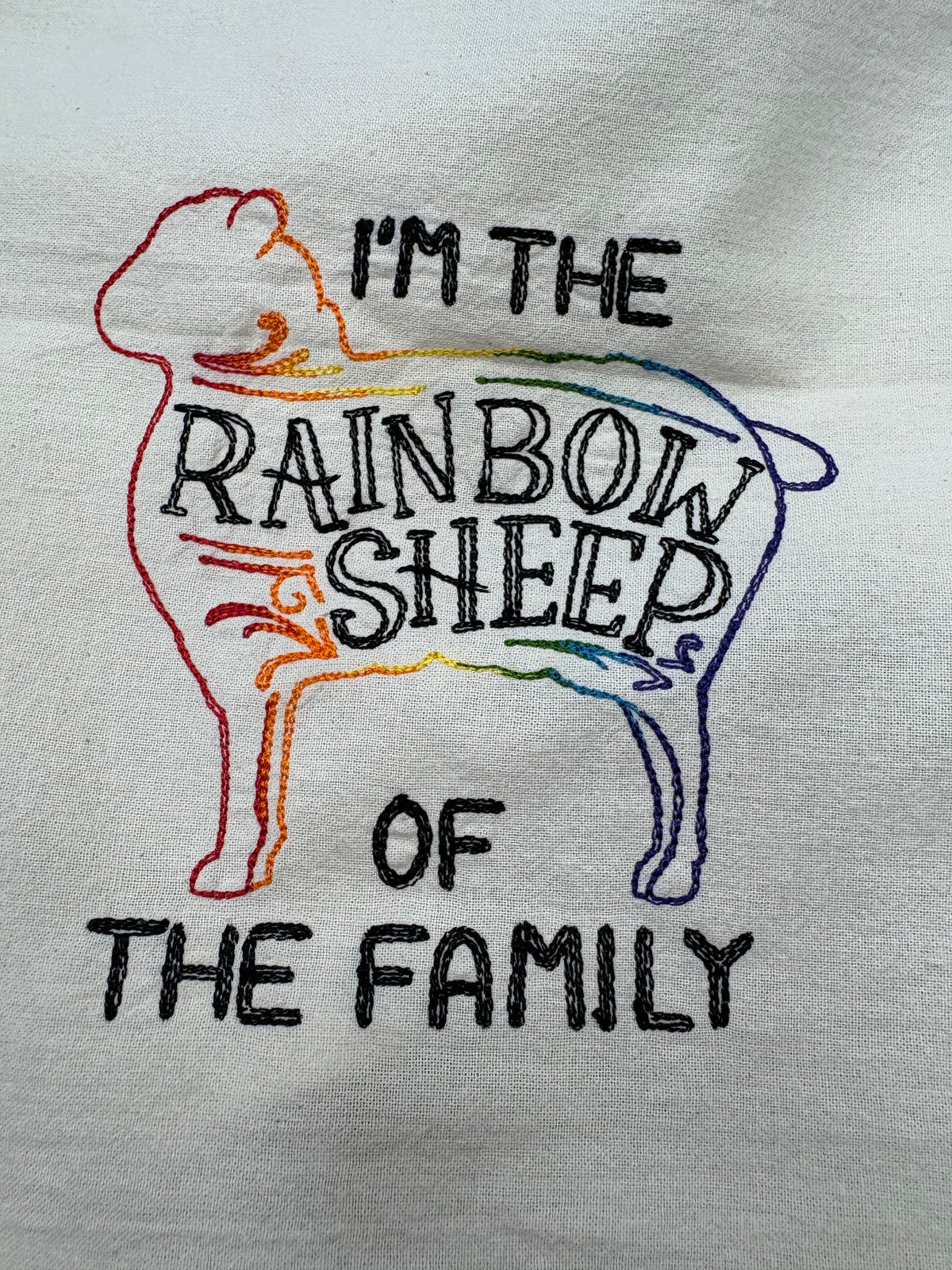 Kitchen Towel - Rainbow Sheep of the Family