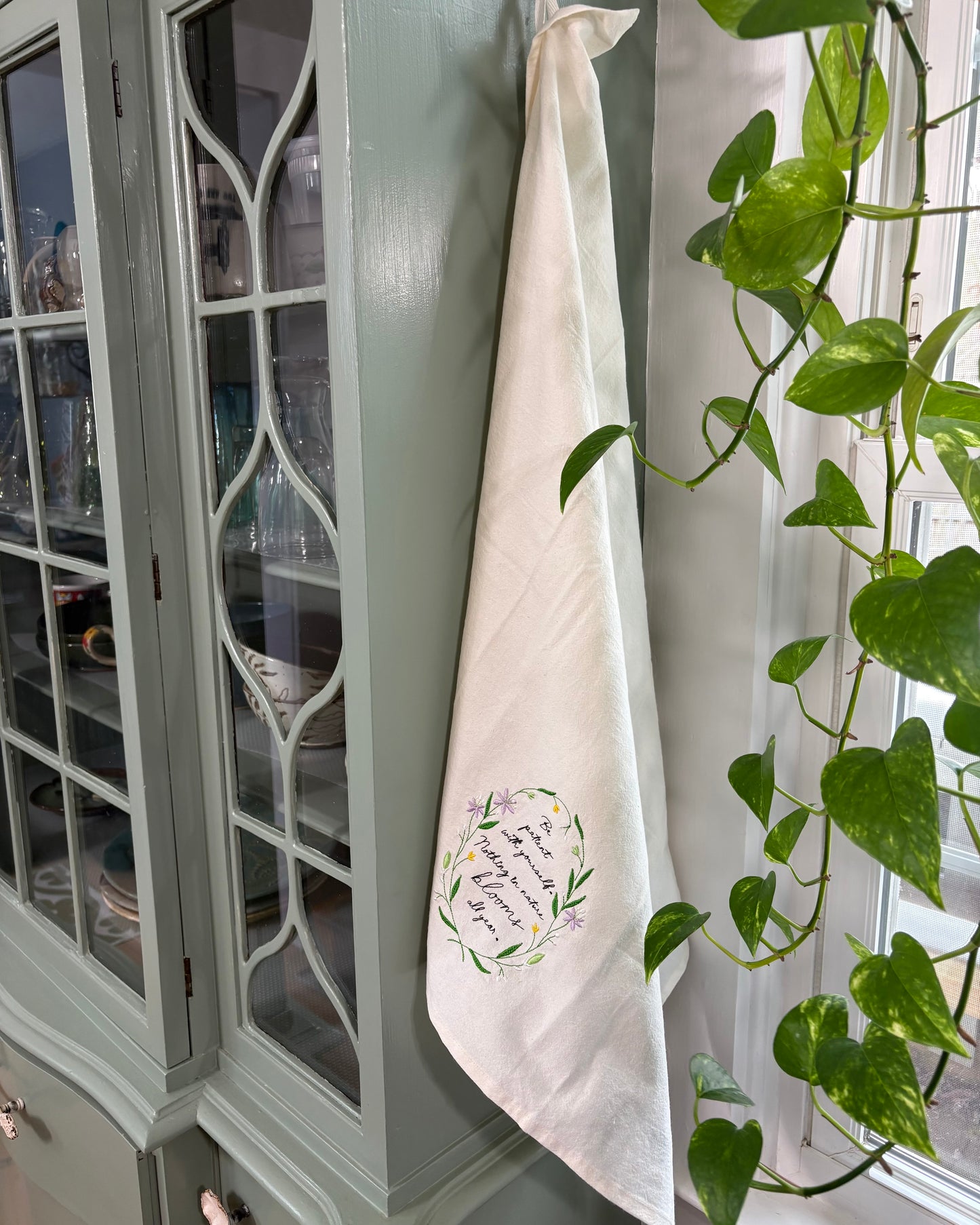 Kitchen Towel - Be patient with yourself. Nothing in nature blooms all year.
