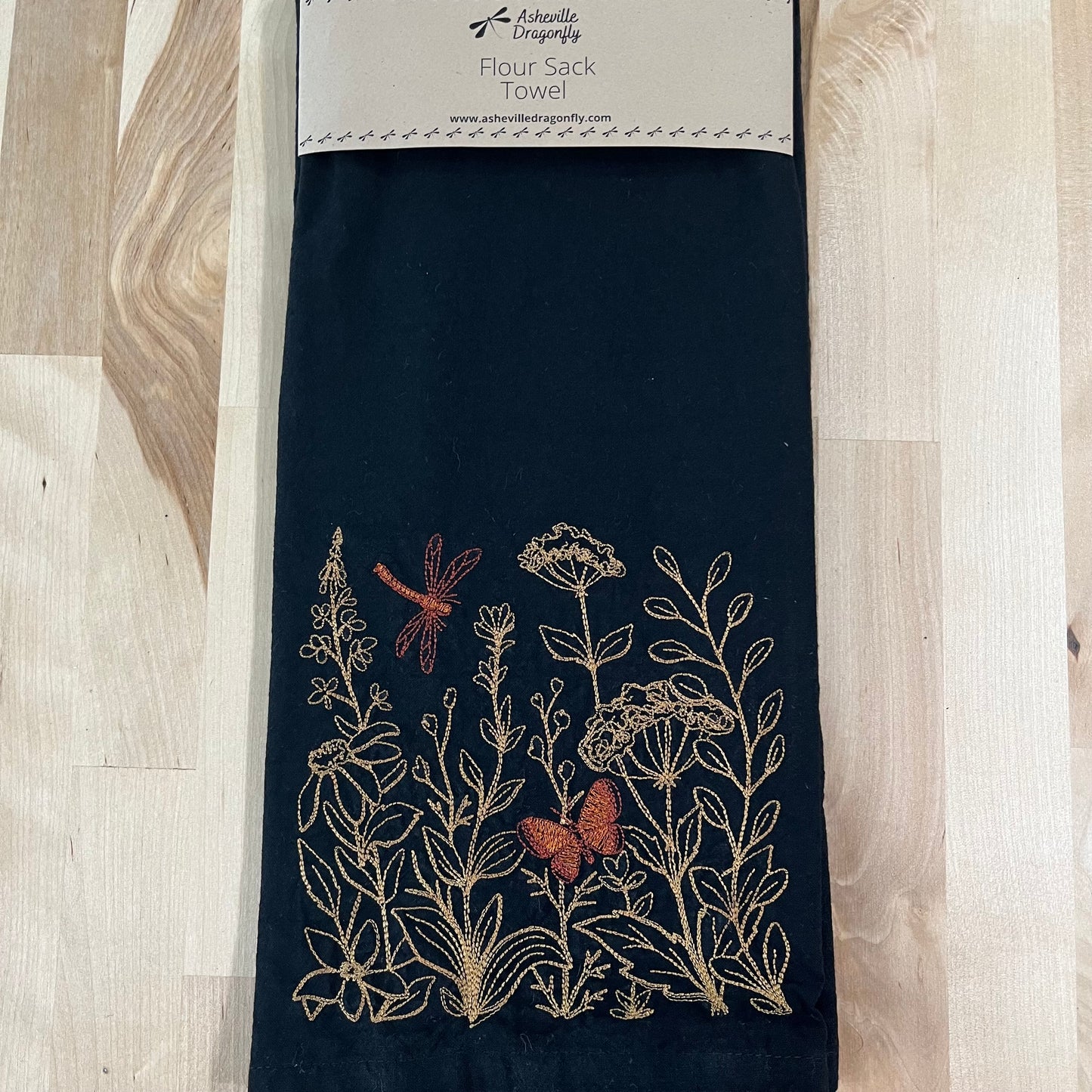 Kitchen Towel - Wildflowers, butterfly, and Dragonfly