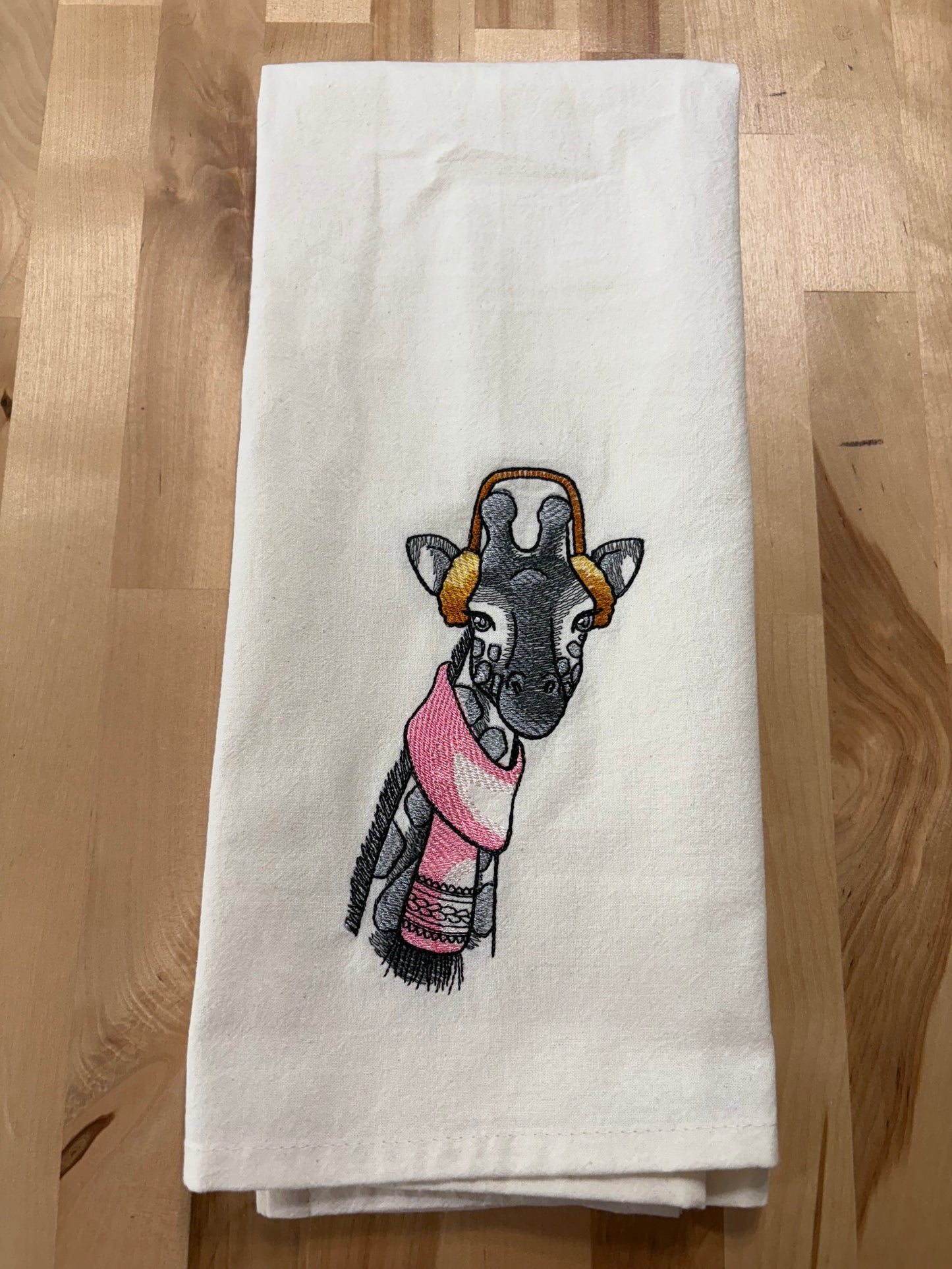 Kitchen towel - Chilly weather giraffe