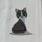 Organic Kitchen Towel - Cute Grey Cat