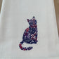 Organic Kitchen Towel - Floral Cat
