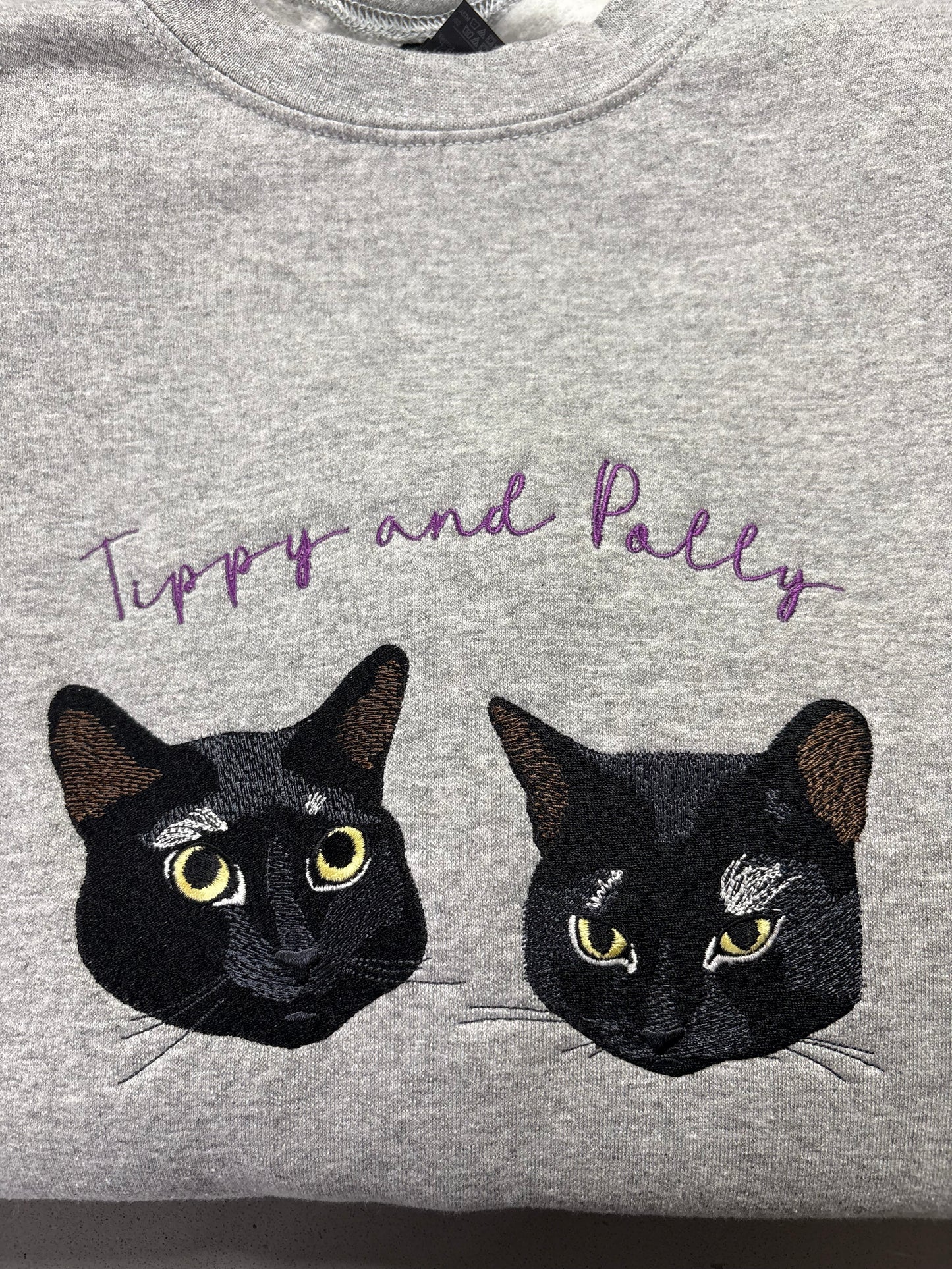 Custom Embroidered Pet Portrait on Sweatshirt