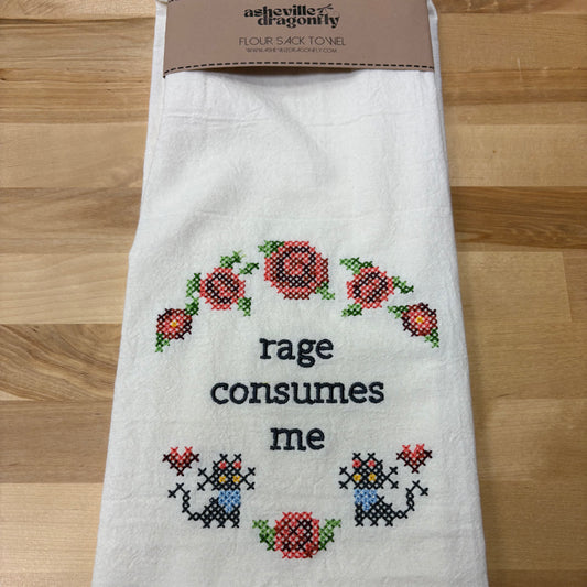 Organic Kitchen towel - rage consumes me