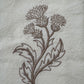 Delicate stems embroidered on natural flour sack napkins