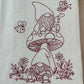 Organic Kitchen Towel - Gnomes and Mushroom