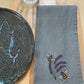 Dinner napkin - buzzing bees embroidered on grey napkins