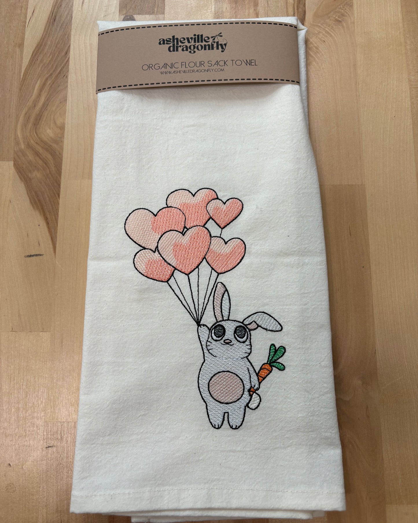 Kitchen Towel - Cute bunny holding balloons