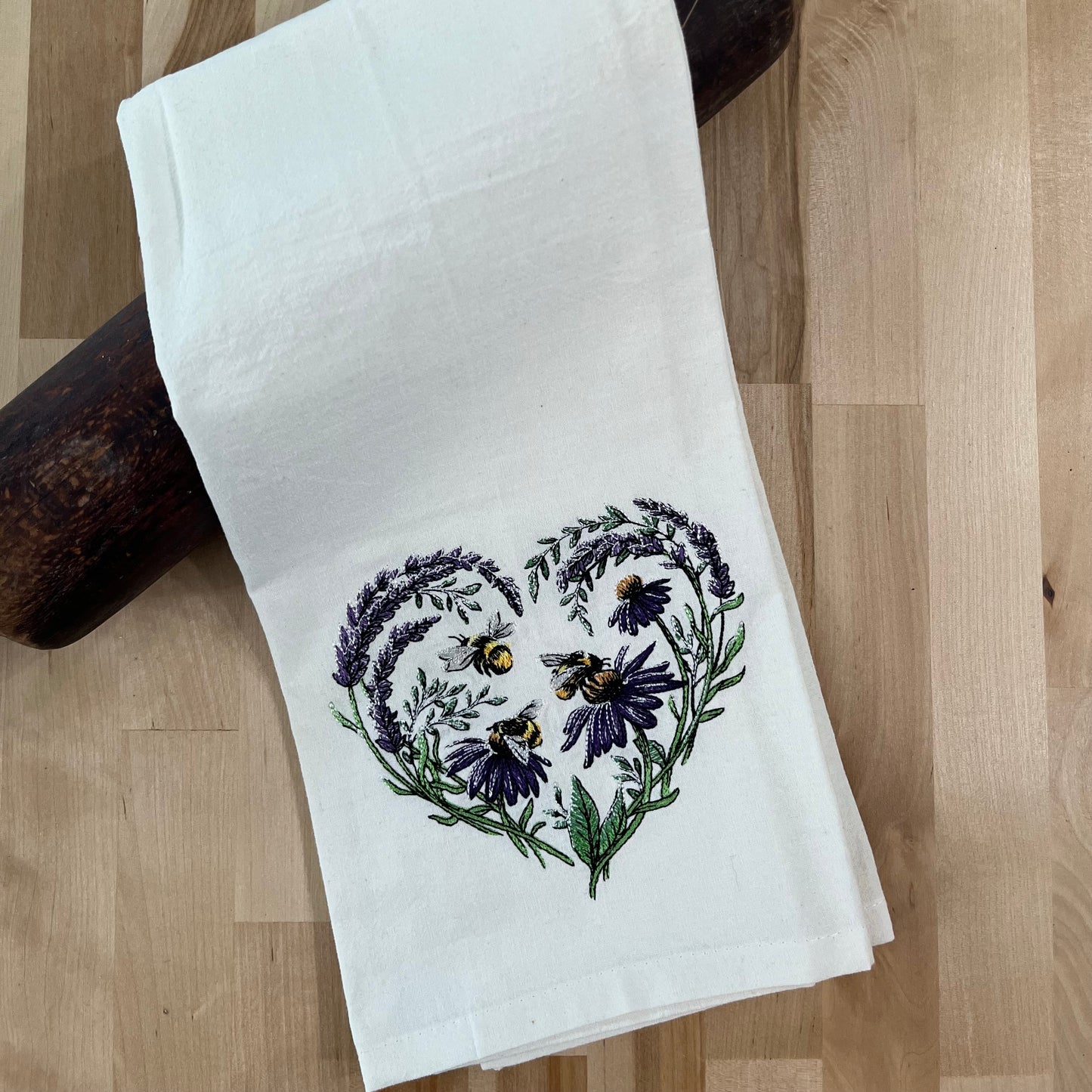 Kitchen Towel - Buzzing Blossoms Heart