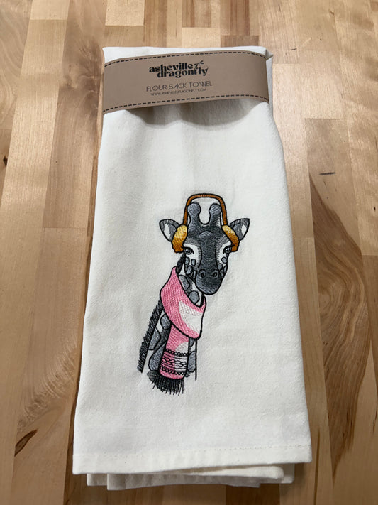 EMBROIDERED TOWEL WITH GIRAFF